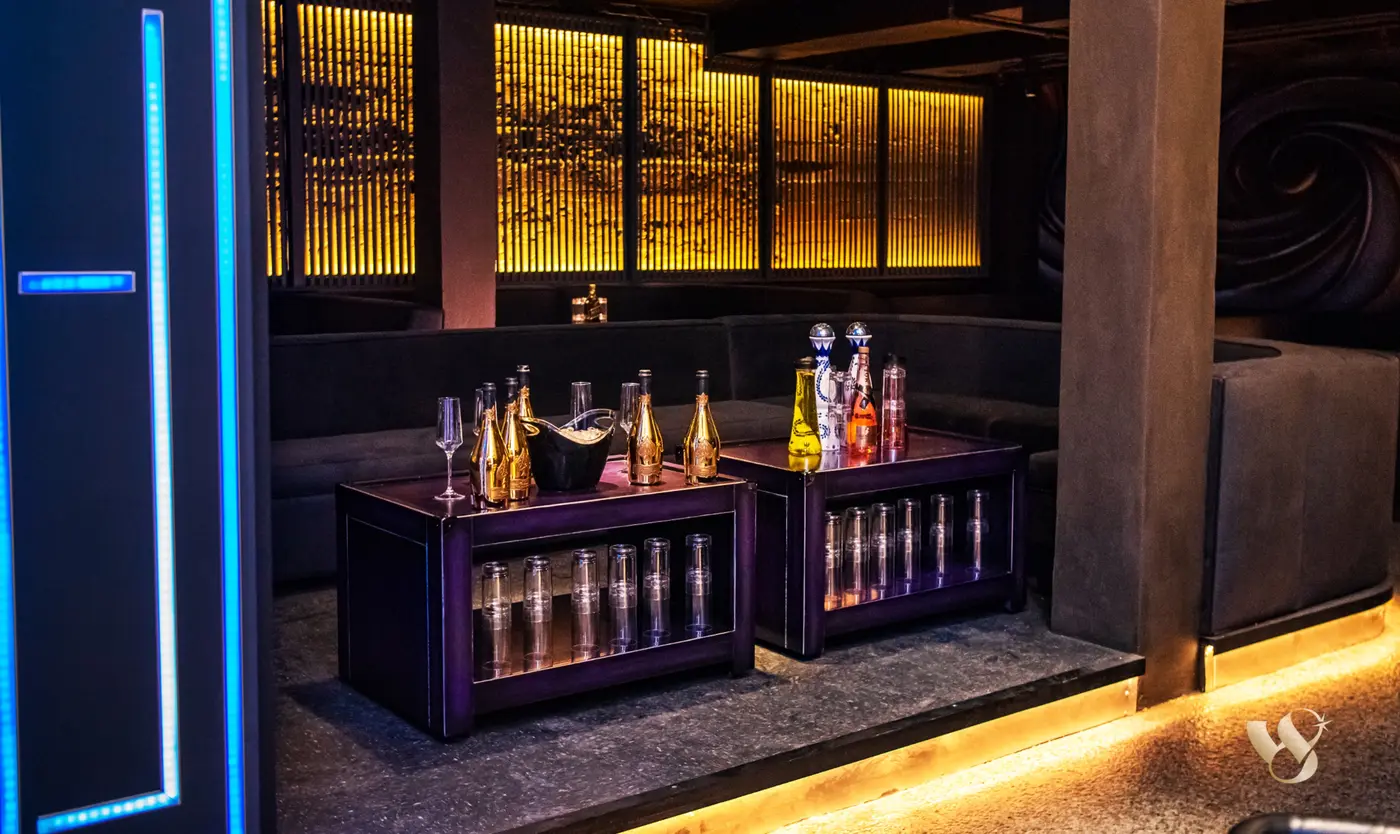 Reserved VIP booth with bottle service at West Eight